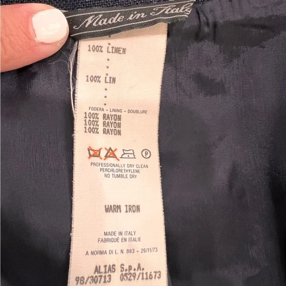 Istante by Versace Blazer Jacket Made in Italy. 100% Linen. Size 10 Warm Iron